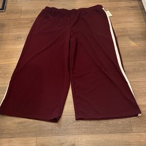 Eloquii Kids Burgundy Joggers with White Stripe